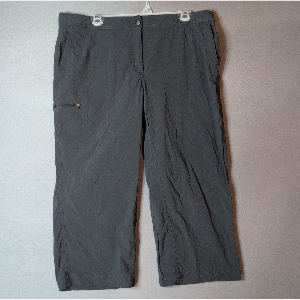 L.L. Bean Womens Black Vista Camp Capri Pant 16 Nylon Stretch Quick Dry 268920